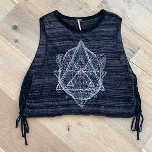 Free People Cropped Sweater Vest Size M